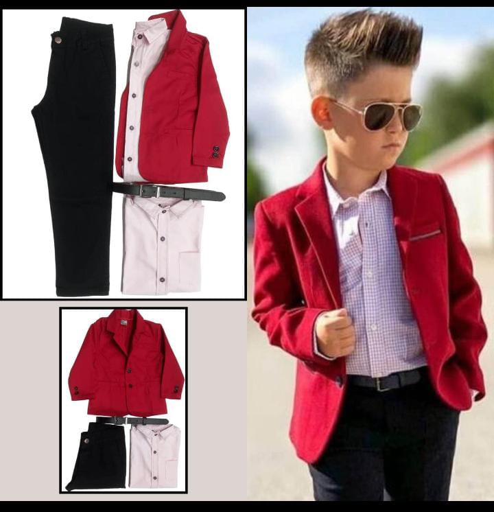 CONJUNTO DE NIÑO 5 PIEZAS DE LA 2 A LA 16 CONJUNTO DE NIÑO  5 Piezas ( BLAZER+CAMISA+PANTALON+CORREA+CORBATIN)