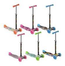 Patineta 4 Ruedas Scooter Hidraulica Graduable Llanta Luces