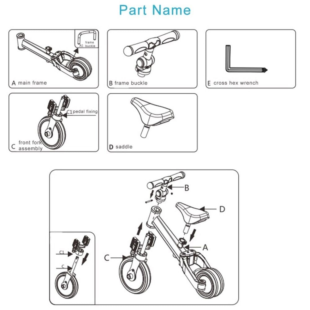 Triciclo Convertible 3 En 1 Niños Y Niñas